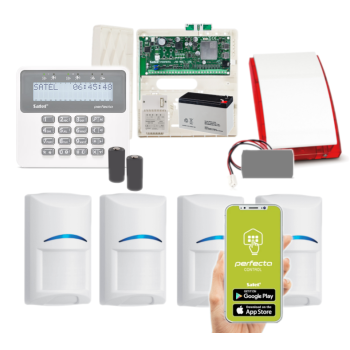 ZESTAW ALARMOWY SATEL PERFECTA 32-WRL LTE SET-A 4 CZUJKI BOSCH PRF-LCD-WRL + SYRENA MSP-300 R